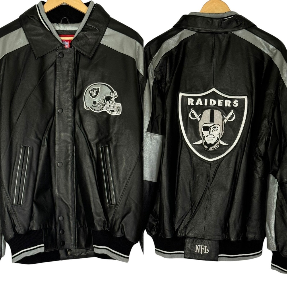 NEW NFL Las Vegas RAIDERS Leather Jacket L